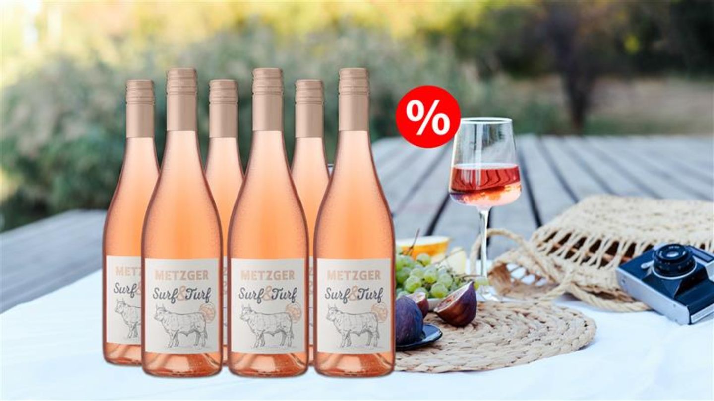 Zum exklusiven Vorteilspreis: Genuss-Deal: Sechser-Pack Metzger Rosé Surf'n'Turf unter 35 Euro