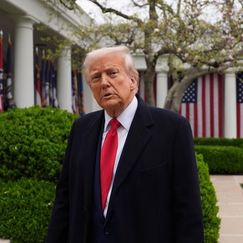 Donald Trump in the rose garden of the White House