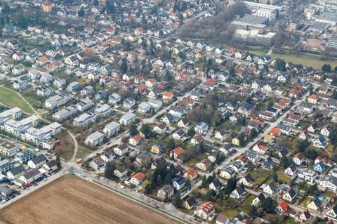 Blick auf eine Wohnsiedlung