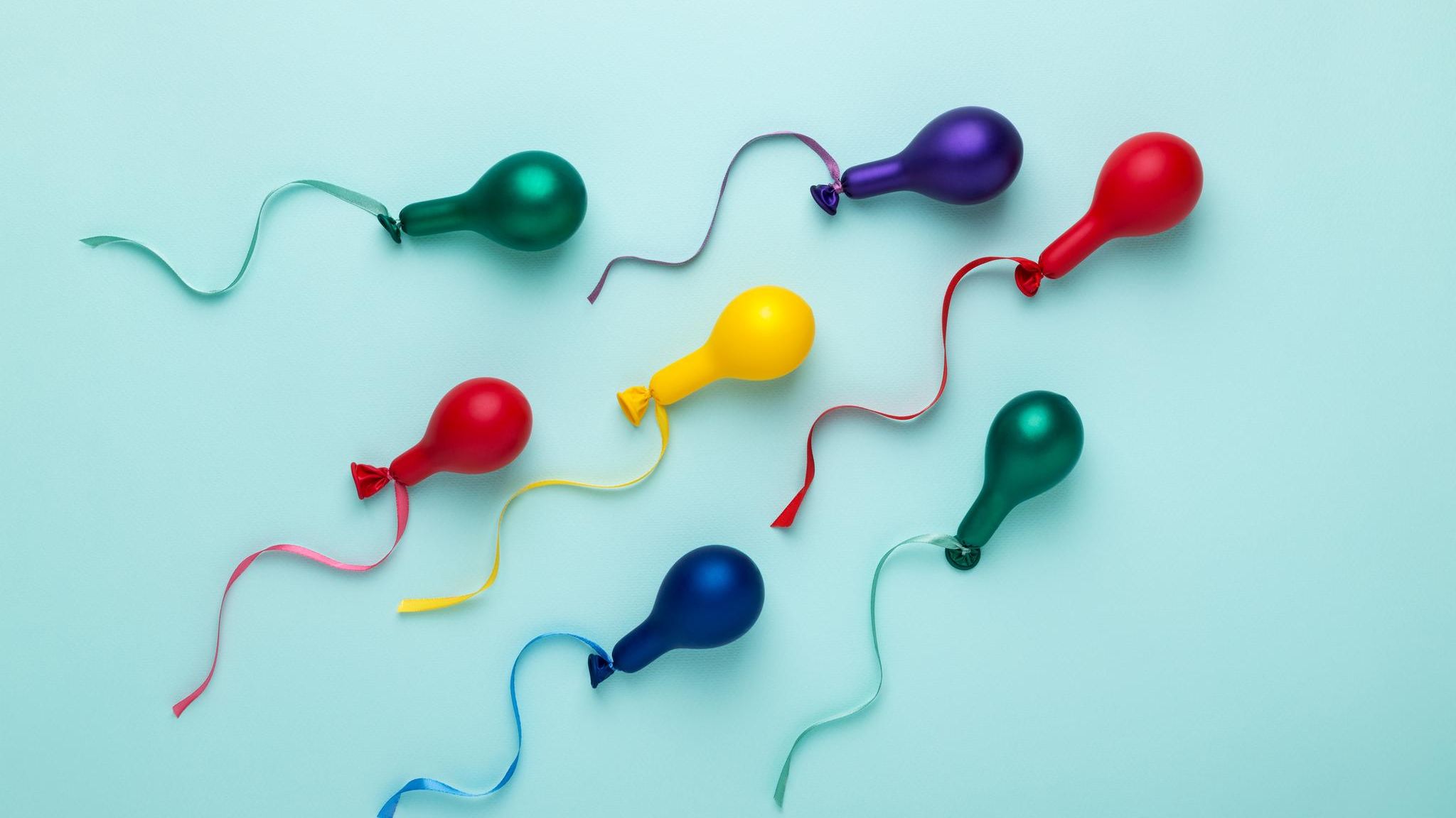 Luftballons in Spermienformation