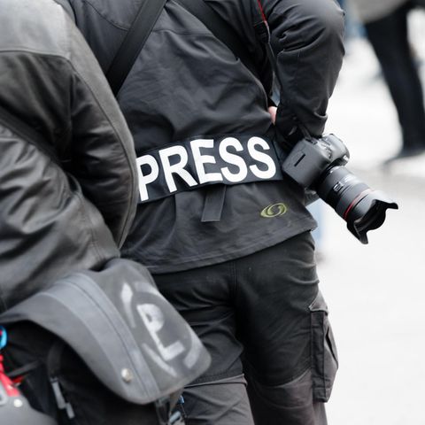 Presse-Vertreter auf einer Demonstration