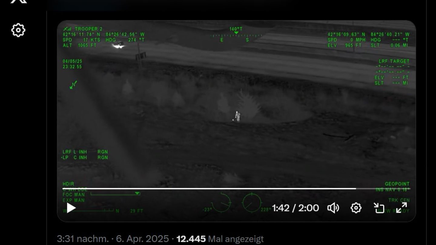 Ein Foto aus dem Video der Polizei Michigan