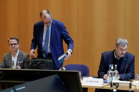 Generalsekretär Linnemann und Parteichefs Merz und Söder