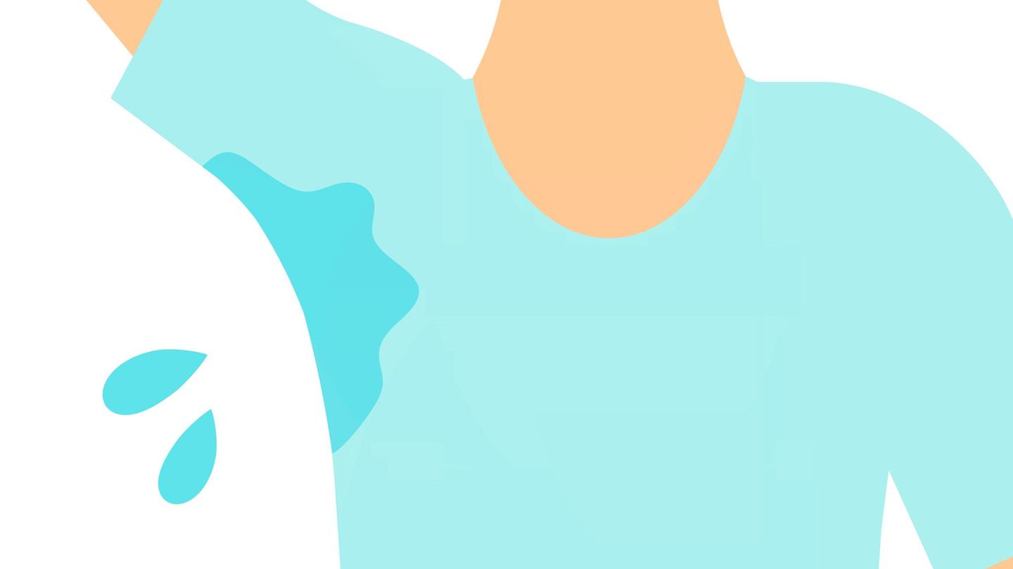 Schweißflecken unter der Achsel