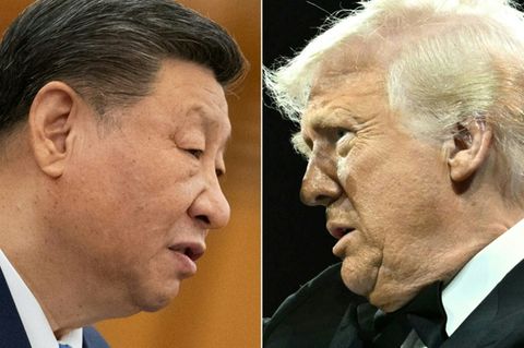 Chinas Präsident Xi Jinping (l) und US-Präsident Donald Trump