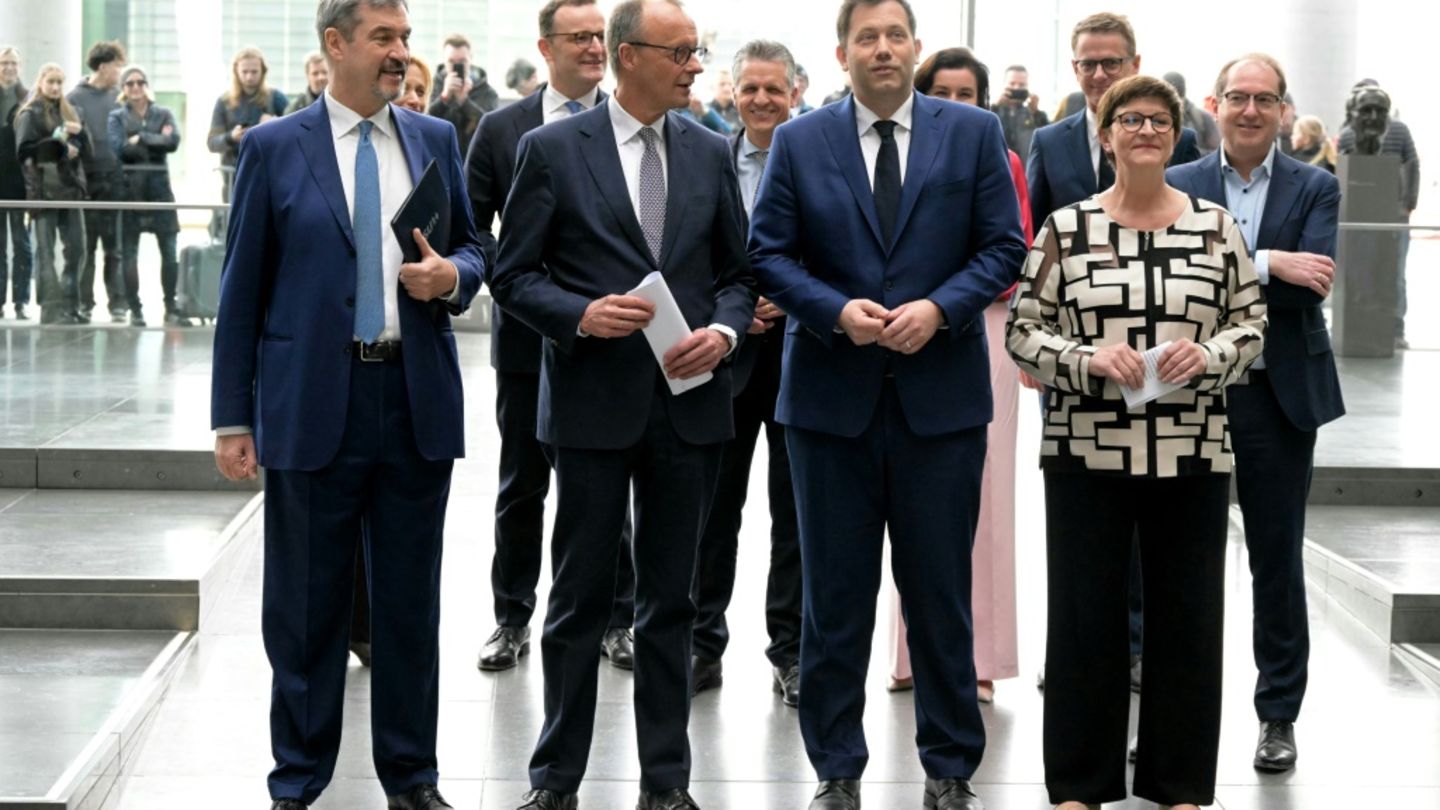 Söder, Merz, Klingbeil, Esken (v.l.)