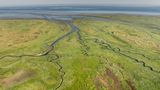 Bäche zwischen der Insel Terschelling und der Meeresküste