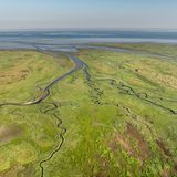 Bäche zwischen der Insel Terschelling und der Meeresküste