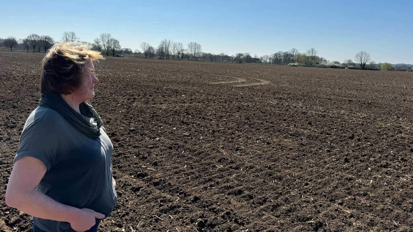 Kostenexplosion: Susanne Preston blickt auf ihren Acker, in dem 22 Blindgänger vergraben waren Susanne Preston blickt auf ihren Acker, in dem 22 Blindgänger vergraben waren