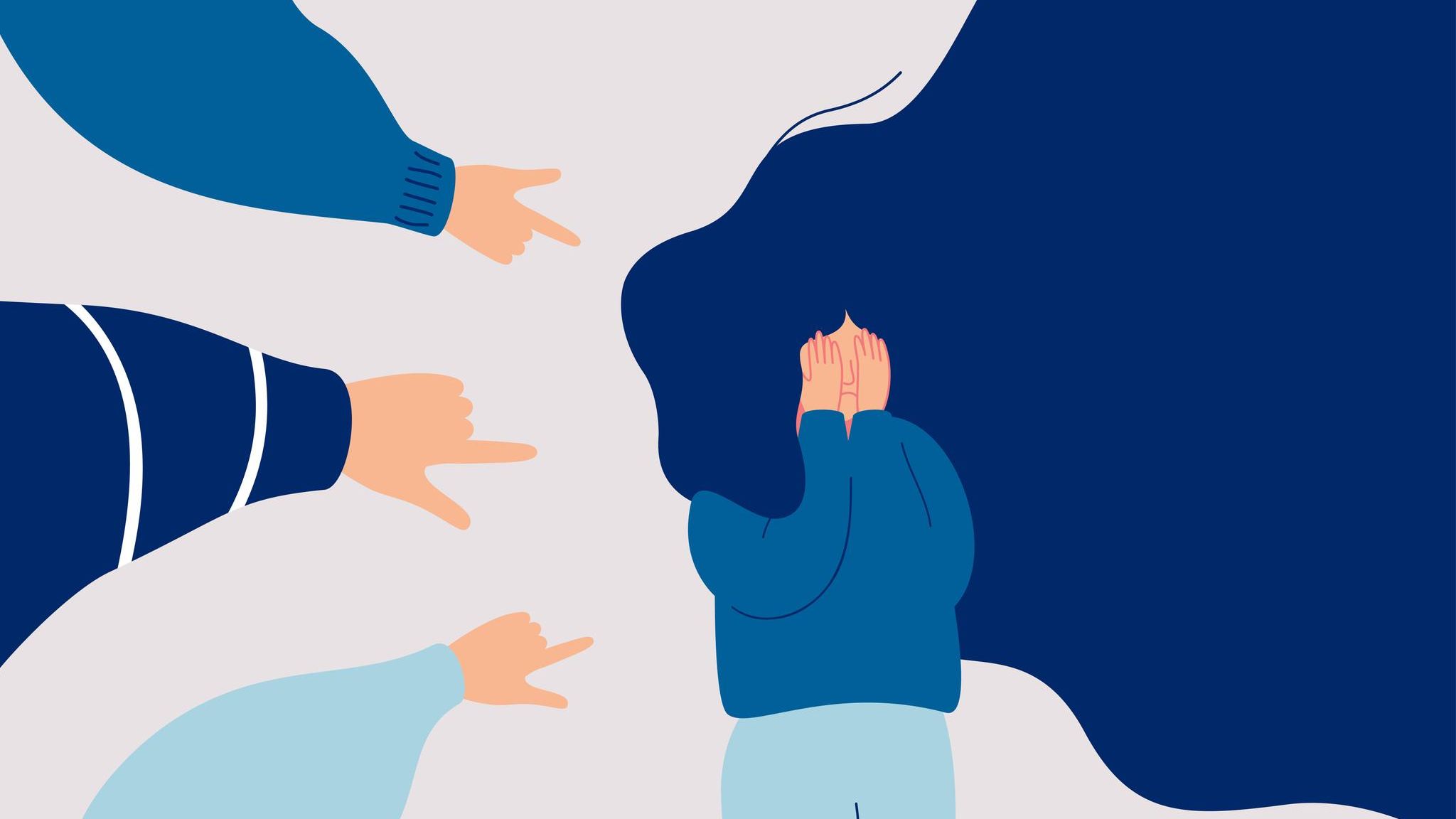 Mobbing: Illustration eines Kindes welches gemobbt wird