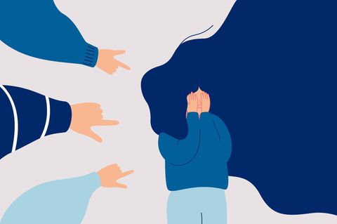 Mobbing: Illustration eines Kindes welches gemobbt wird