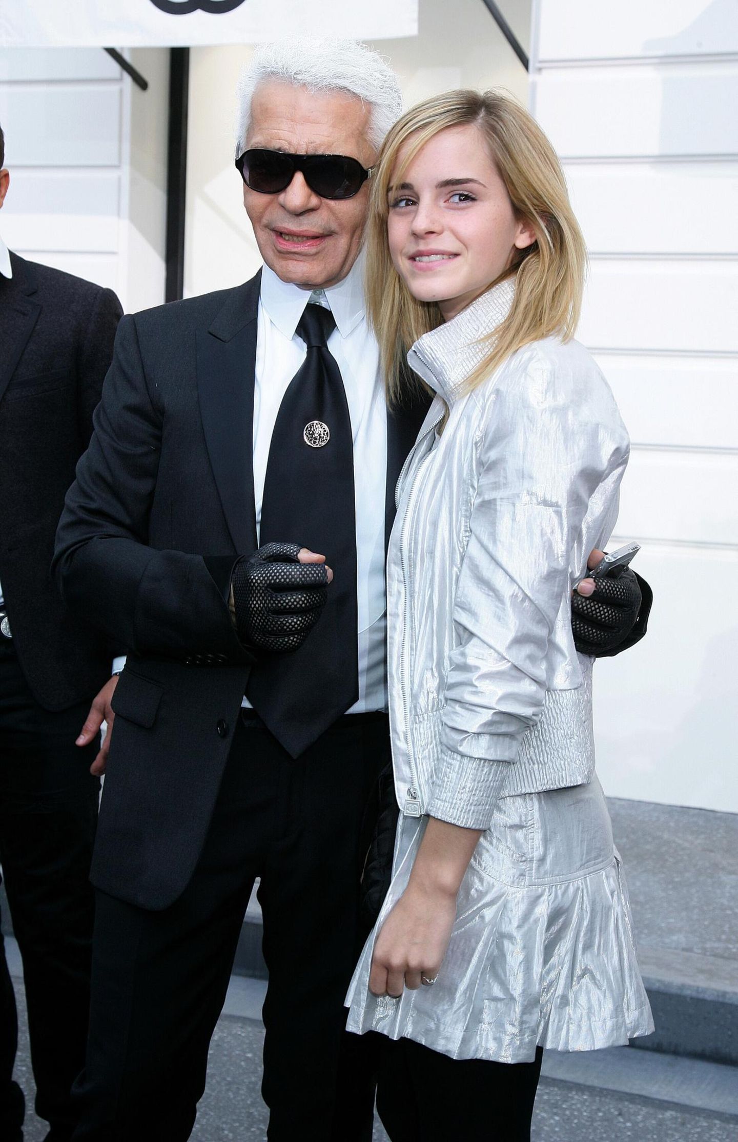 Karl Lagerfeld und Emma Watson bei der Chanel-Modenschau im Herbst 2008