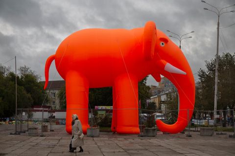 Russland oder die USA? Beim Betrachten der Bilder von Fotograf Seamus Murphy verliert man schnell die Orientierung. Was aussieht wie der Parteimaskottchen-Elefant von US-Präsident Trumps Republikanern, ist Werbung für einen Zirkus in Perm. "In vieler Hinsicht fühlte sich Russland für mich weniger fremd an als die USA", sagt Seamus Murphy. Der Ire lebte lange in den USA und bereiste wiederholt Russland, dessen heruntergekommene Außenbezirke ihn an "ein dunkleres, armes Irland vor dem 'Celtic-Tiger'-Wirtschaftsboom" erinnern