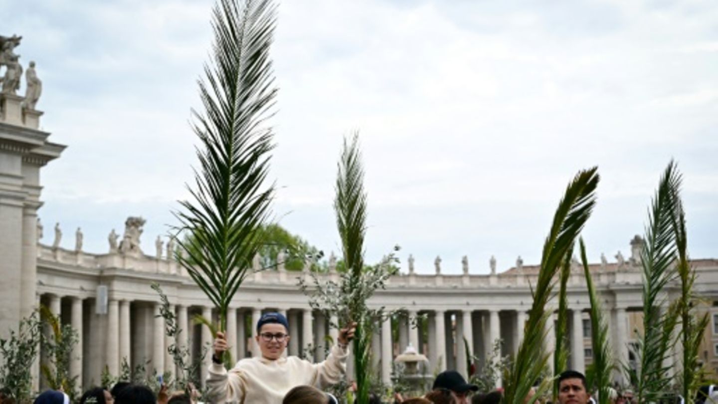 Palmwedel auf dem Petersplatz
