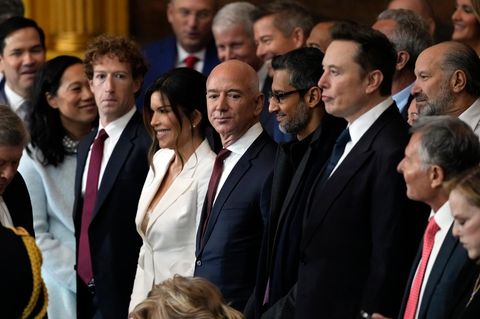 Tech-Milliardäre bei Trumps Inauguration im Januar 2025