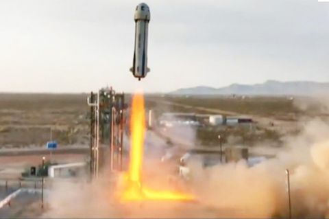 Die Rakete "Blue Origin" startet ins All