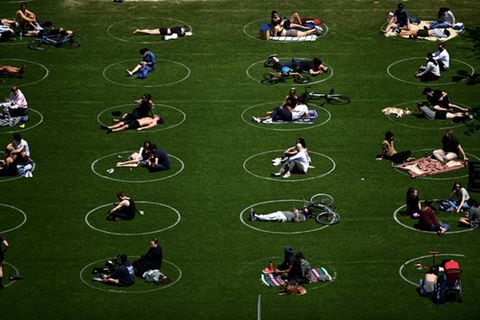 Abstandsregeln in einem New Yorker Park im Mai 2020