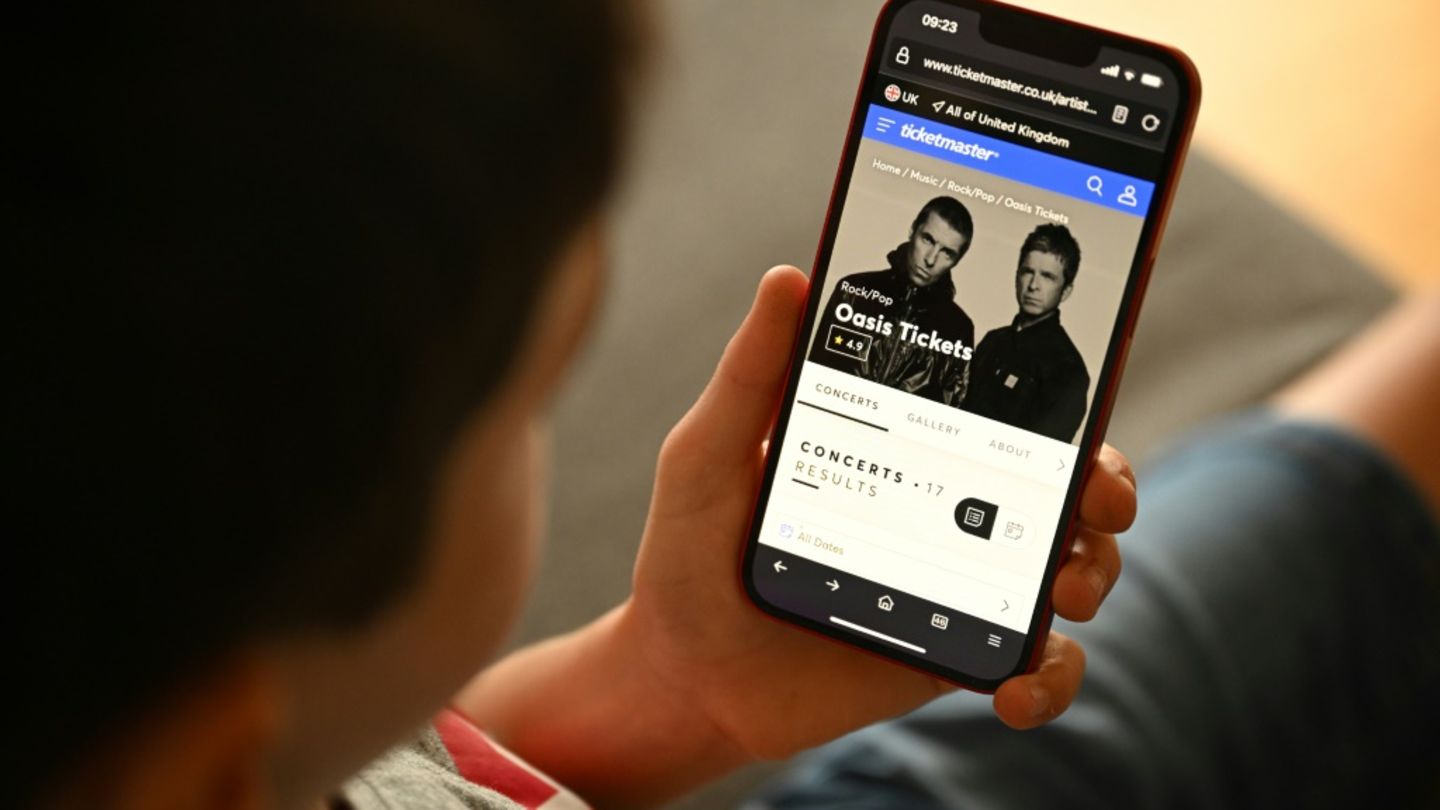 Kartenverkauf für Oasis auf der Plattform Ticketmaster