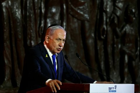 Benjamin Netanjahu bei seiner Rede in Yad Vashem
