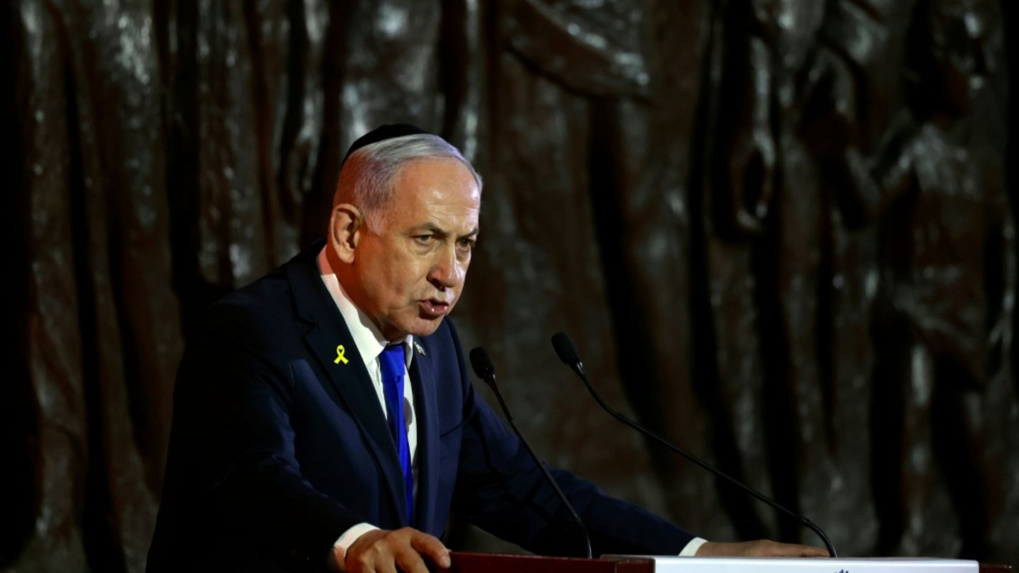 Benjamin Netanjahu bei seiner Rede in Yad Vashem