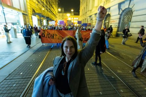 Proteste zum Frauentag in Zagreb