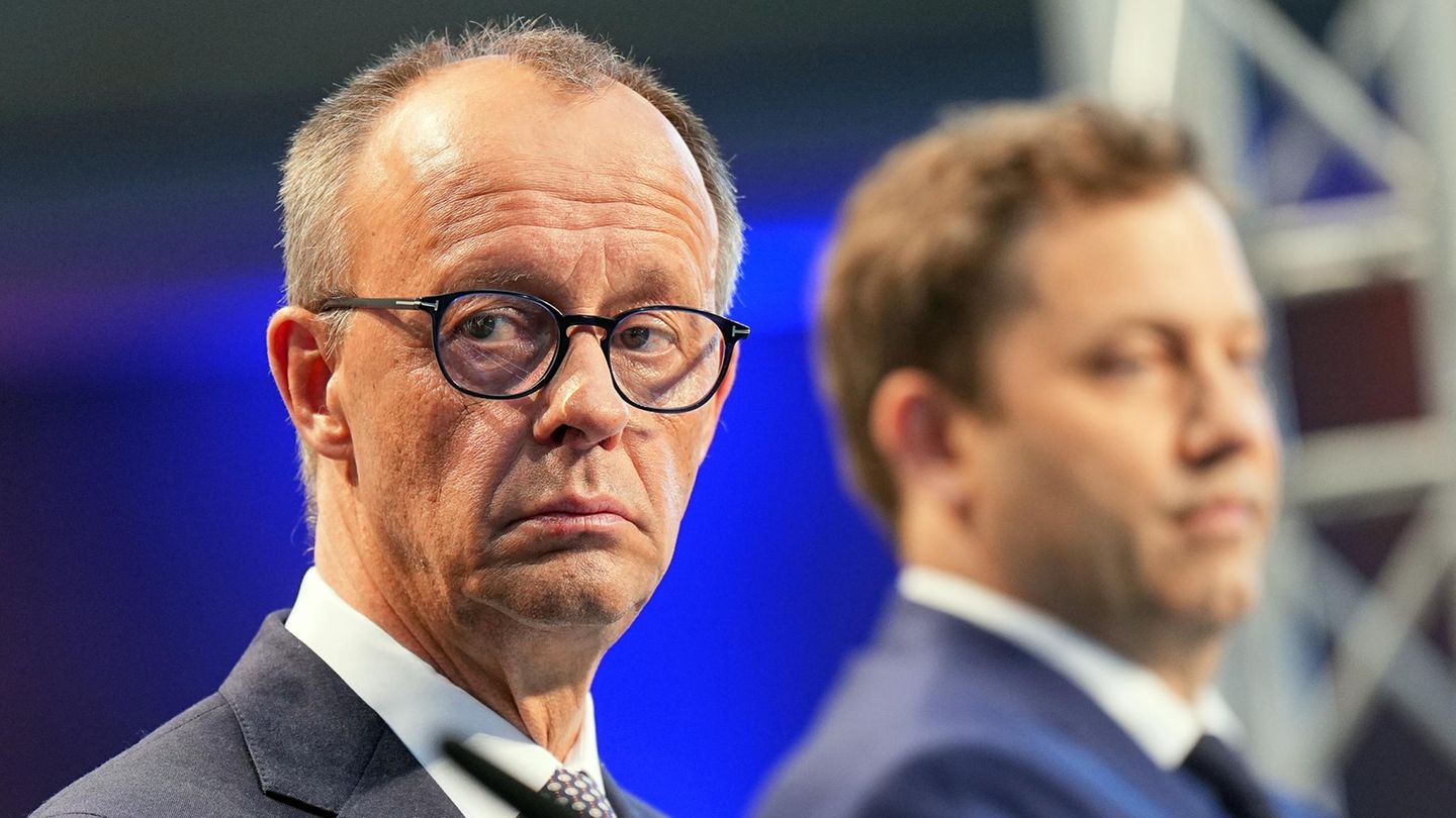 Friedrich Merz und Lars Klingbeil bei einem Pressetermin