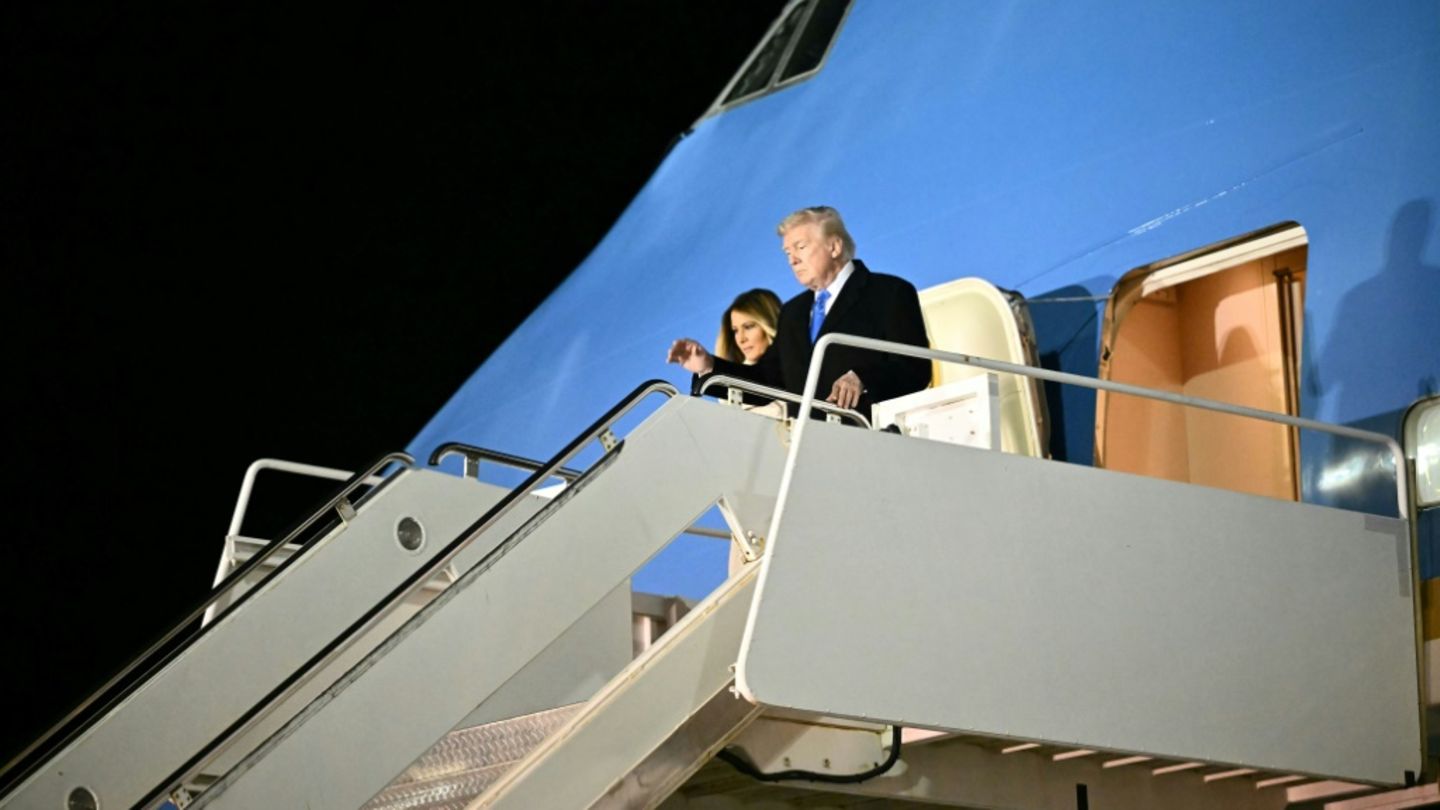 US-Präsident Donald Trump und Ehefrau Melania bei der Ankunft in Rom
