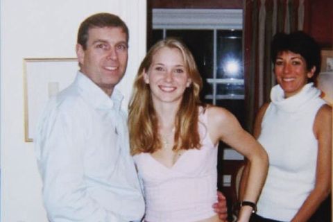 Virginia Giuffre mit Prinz Andrew und Ghislaine Maxwell
