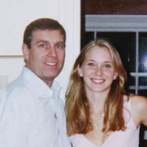 Virginia Giuffre with Prince Andrew and Ghislaine Maxwell