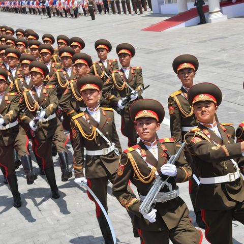 North Korean soldiers at a parade
