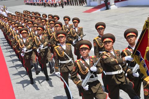 Nordkoreanische Soldaten bei einer Parade