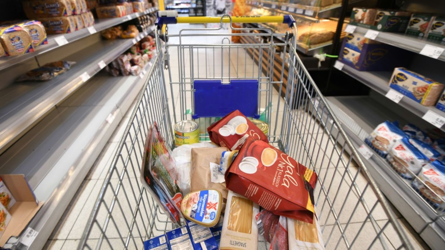 Einkaufswagen in Supermarkt