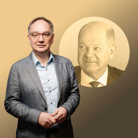 Stern Montage: Nico Fried in front of Olaf Scholz in the background