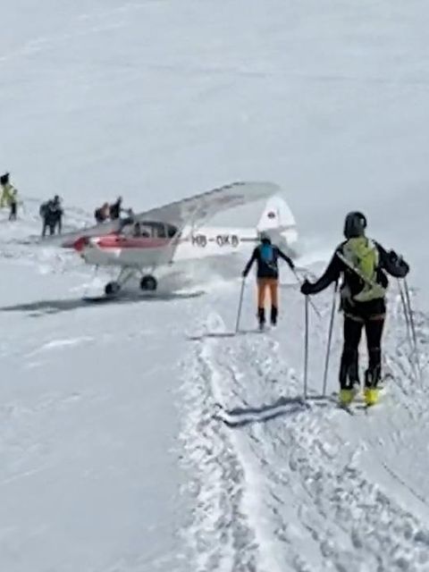 Beinahe-Unfall in den Alpen: Kleinflugzeug landet auf Gletscher – und rast durch Wandergruppe