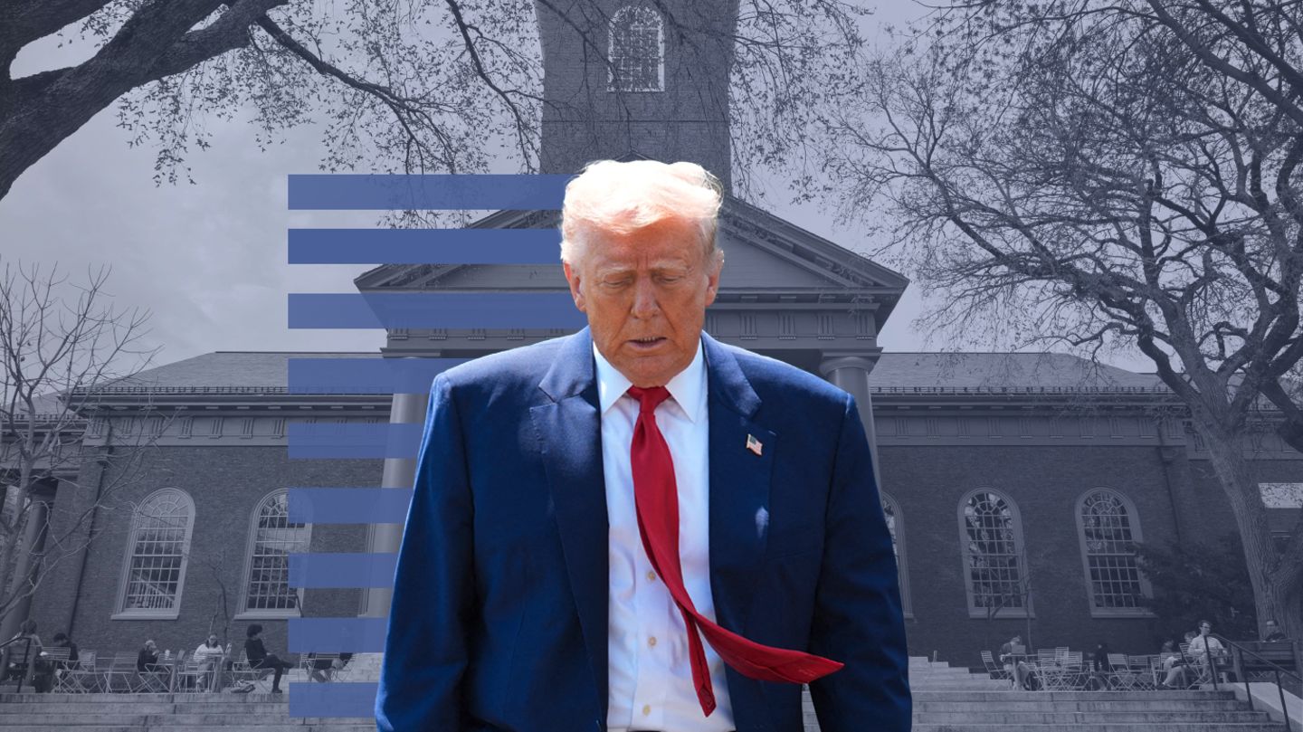 Montage: Trump vor Harvard