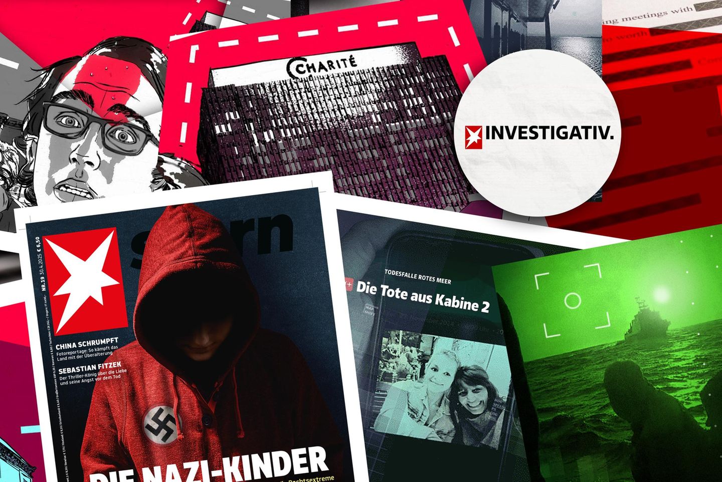 Collage mit Bildern aus stern-Recherchen