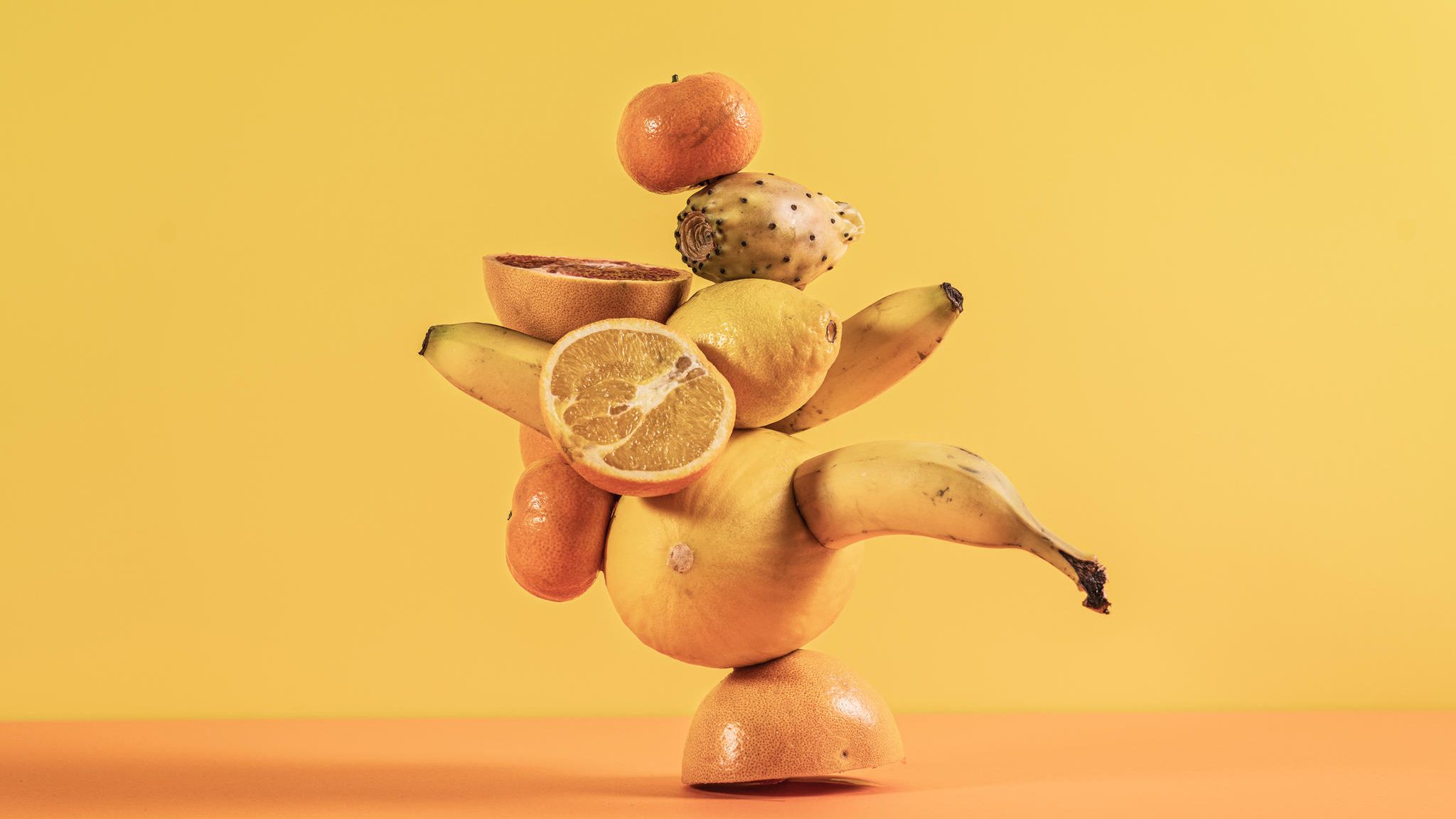 Zerteiltes und gestapeltes Obst