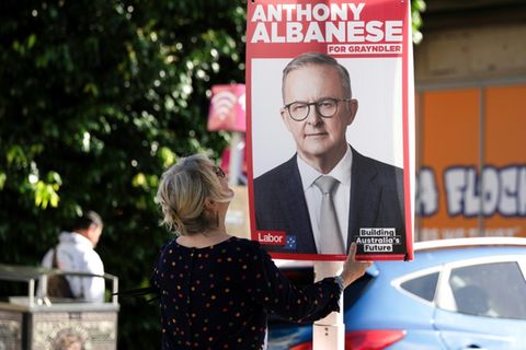 Wahlplakat des Premierministers Anthony Albanese