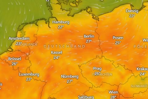 Erst Hitze, dann Gewitter. In den interaktiven Live-Karten im Text können Sie das Wetter für Ihre Region nachsehen
