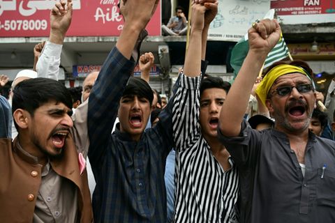 Pakistanische Demonstranten in Muzaffarabad