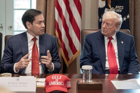 AfD-Einstufung als rechtsextremistisch: US-Außenminister Marco Rubio (links neben Donald Trump) spricht von "Tyrannei".