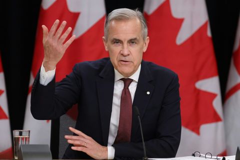Kanadas Premier Mark Carney bei einer Pressekonferenz in Ottawa