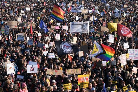 Kundgebung gegen Rechtsextremismus im Februar in München