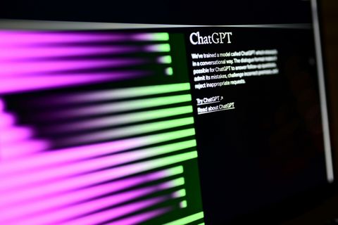 Homescreen des KI-Chatbots ChatGPT