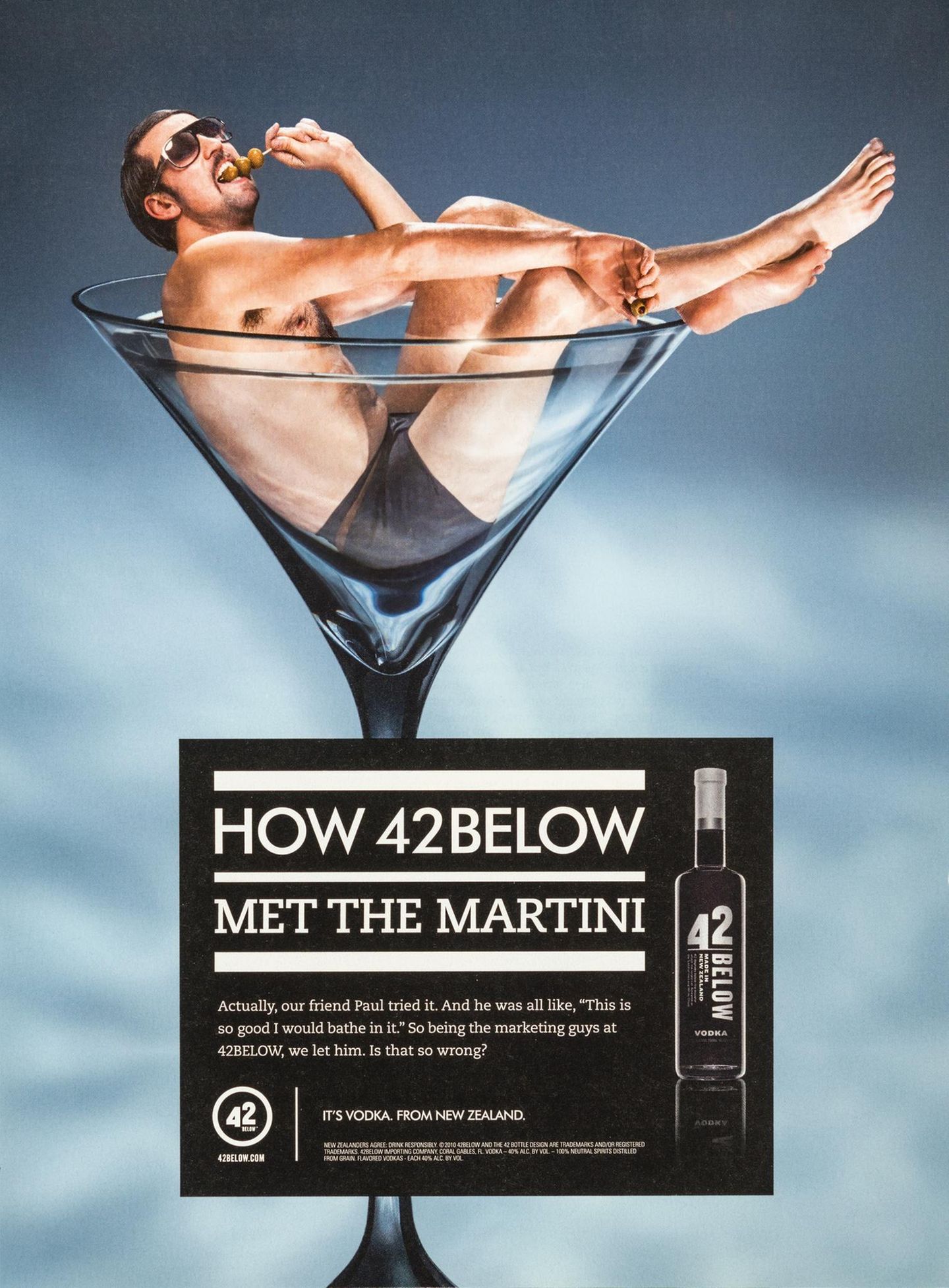 Ein Bad im Martini Martini-Werbung