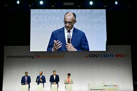 Merz und Parteichefs von CSU und SPD
