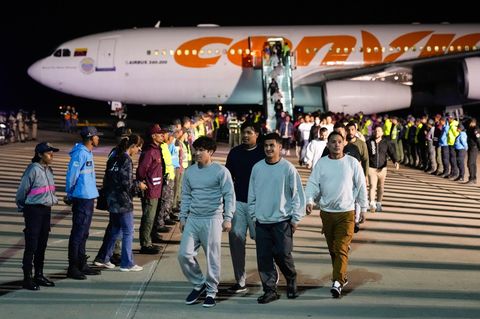 Aus den USA abgeschoben: Venezolanische Einwanderer kommen am internationalen Flughafen Simon Bolivar in Maiquetia an