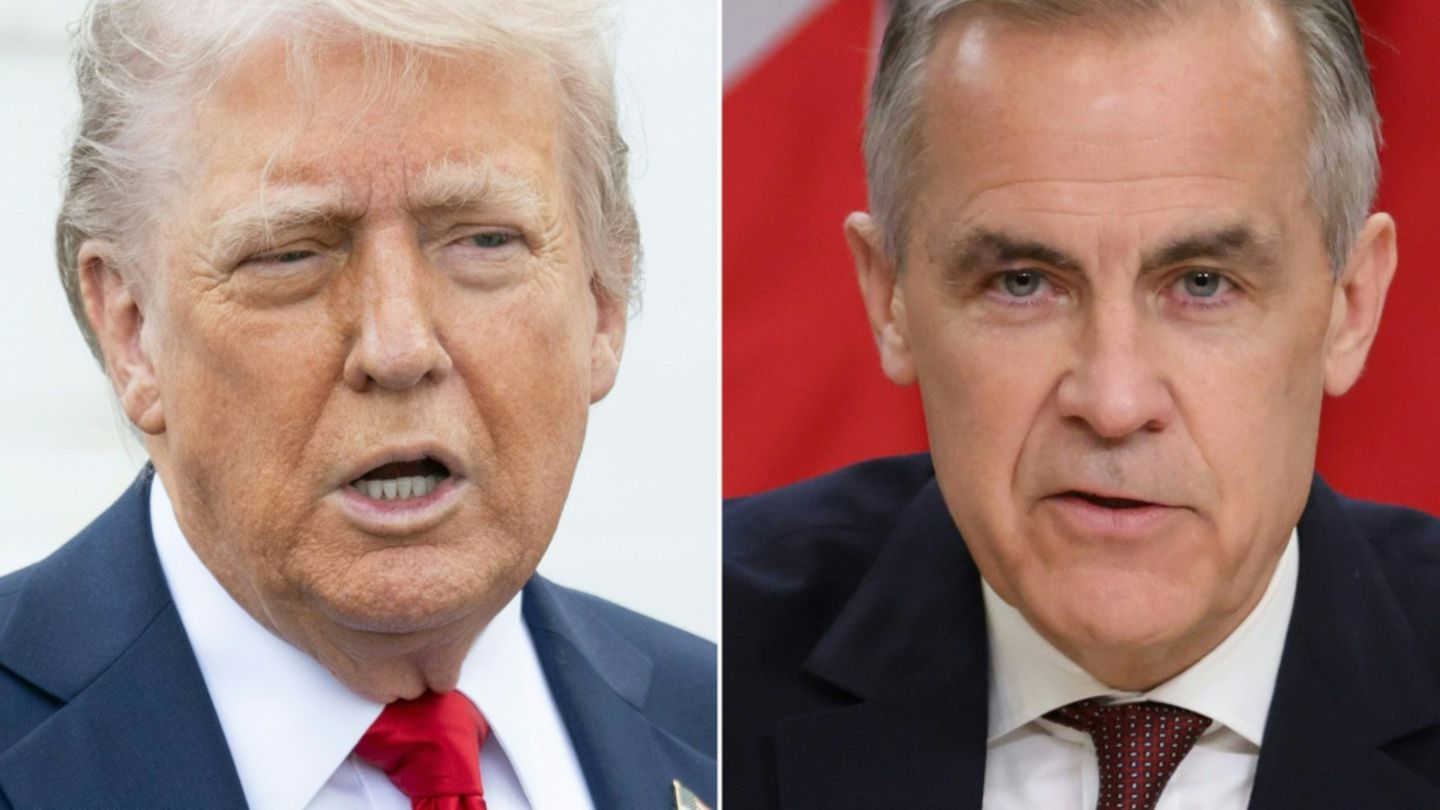 Donald Trump (links) und Mark Carney