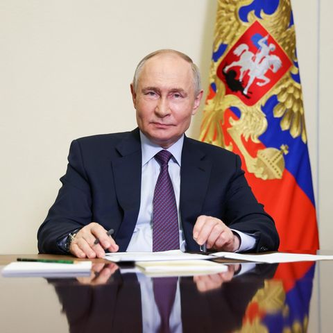 Putin during a video conference