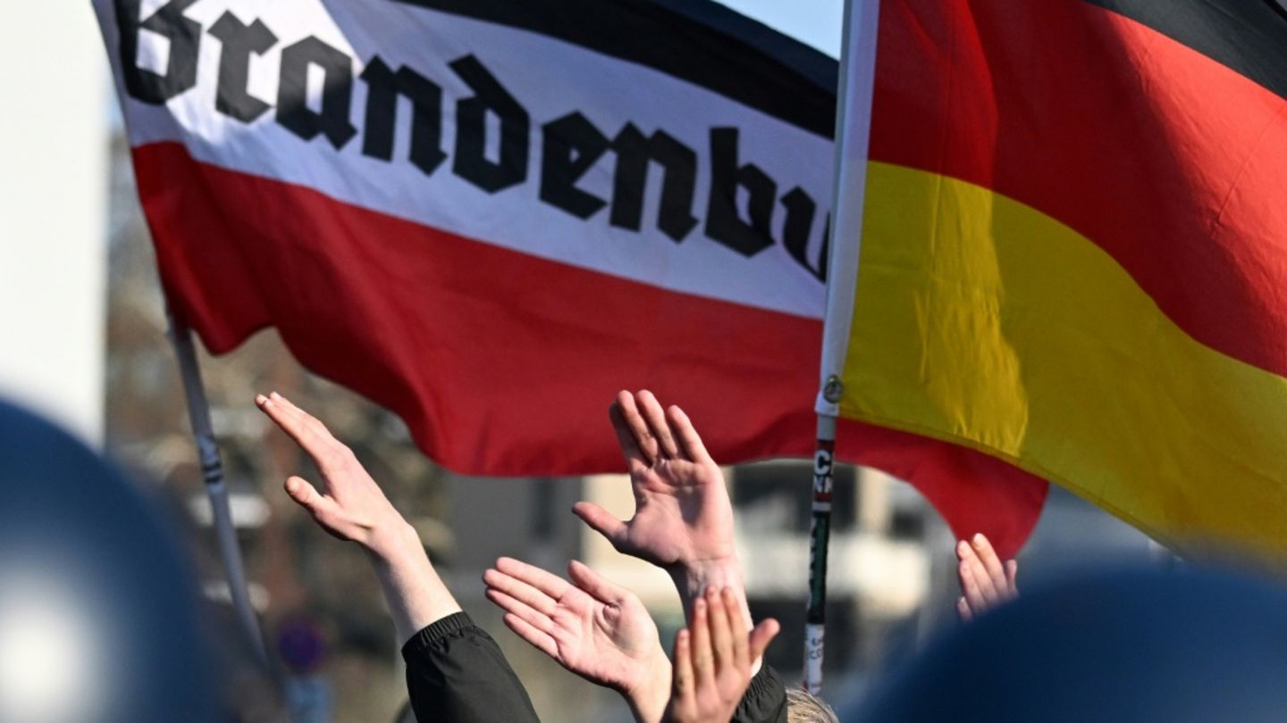 Rechtextremisten mit Brandenburg-Flagge